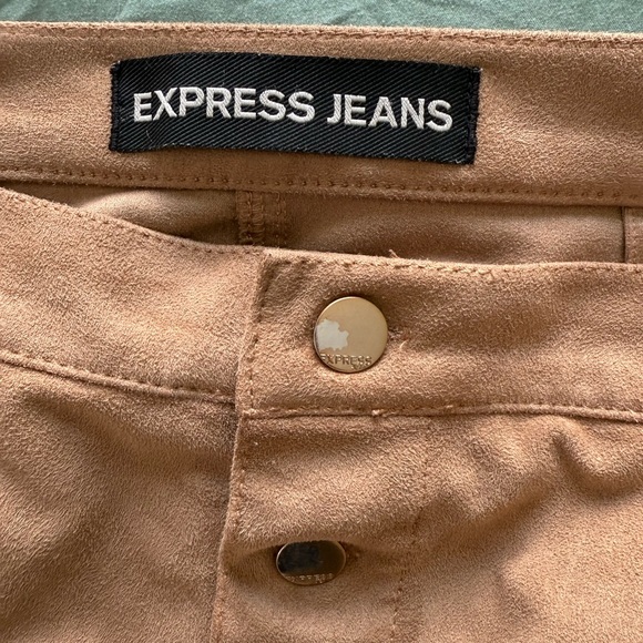 Express Tan Faux Suede Mini Skirt, size 2 - Picture 3 of 6